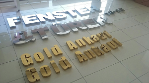Fenster & Türen Gold Ankauf - Edelstahl Profilbuchstaben
